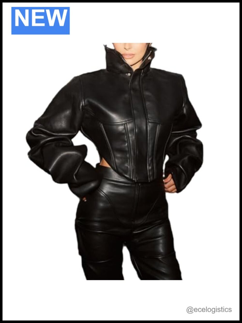 Women Faux Leather Crop Zip Up Motorcycle Bomber Jacket Y2K Streetwear